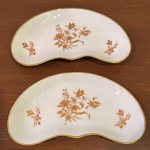 Limoges France China Crescent Trays